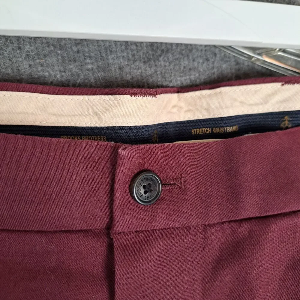 Brooks Brothers Men's Cotton‎ Clark Chino Pants Maroon 36x32 (Measures 35x32)